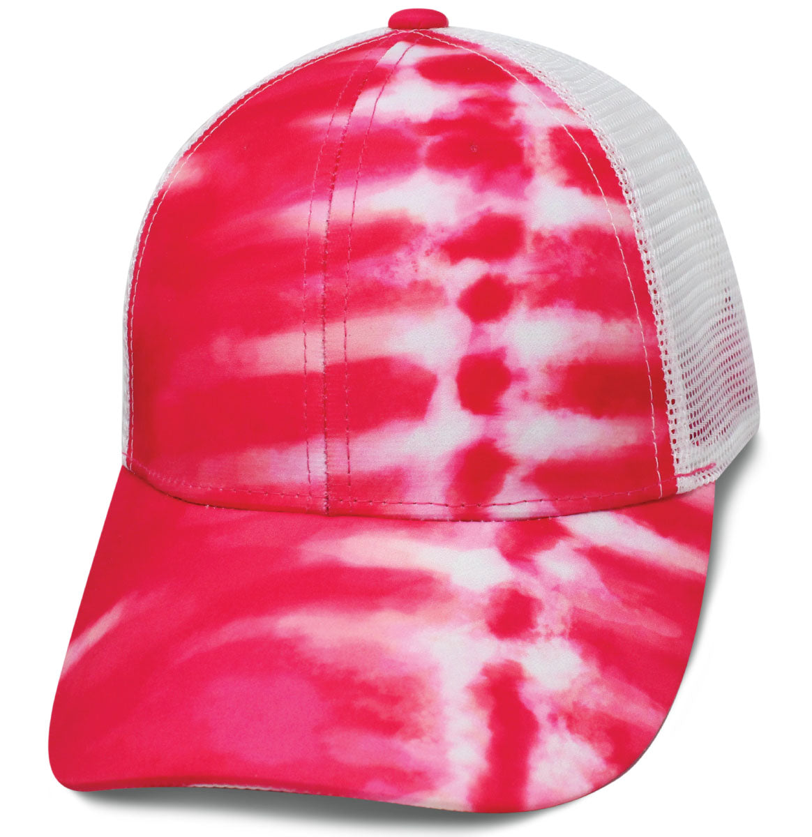 Up Down Magenta Tie Dye & White Mesh Cap