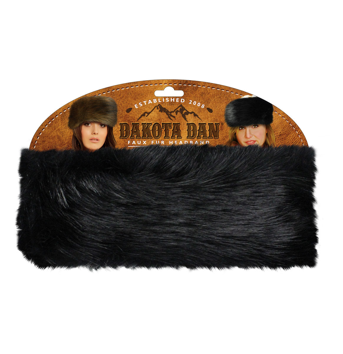 Dakota Dan Fur Headband: Black