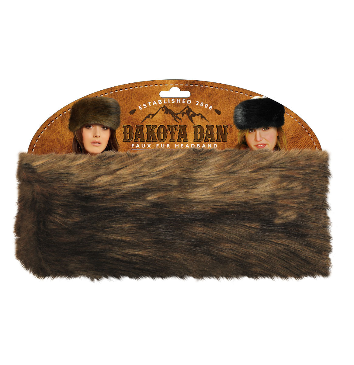 Dakota Dan Fur Headband: Brown