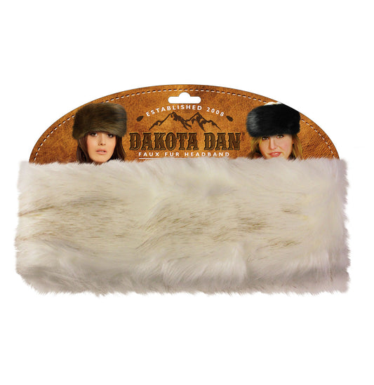 Dakota Dan Fur Headband: White