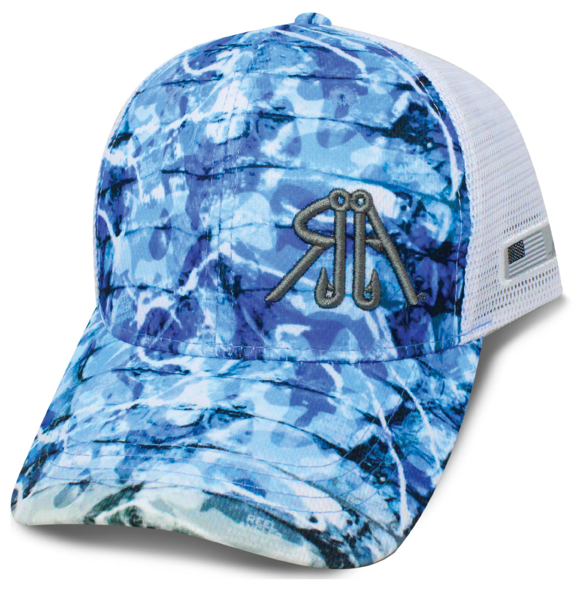Reel Angler® Floridaflage™ RA Logo White Mesh Back