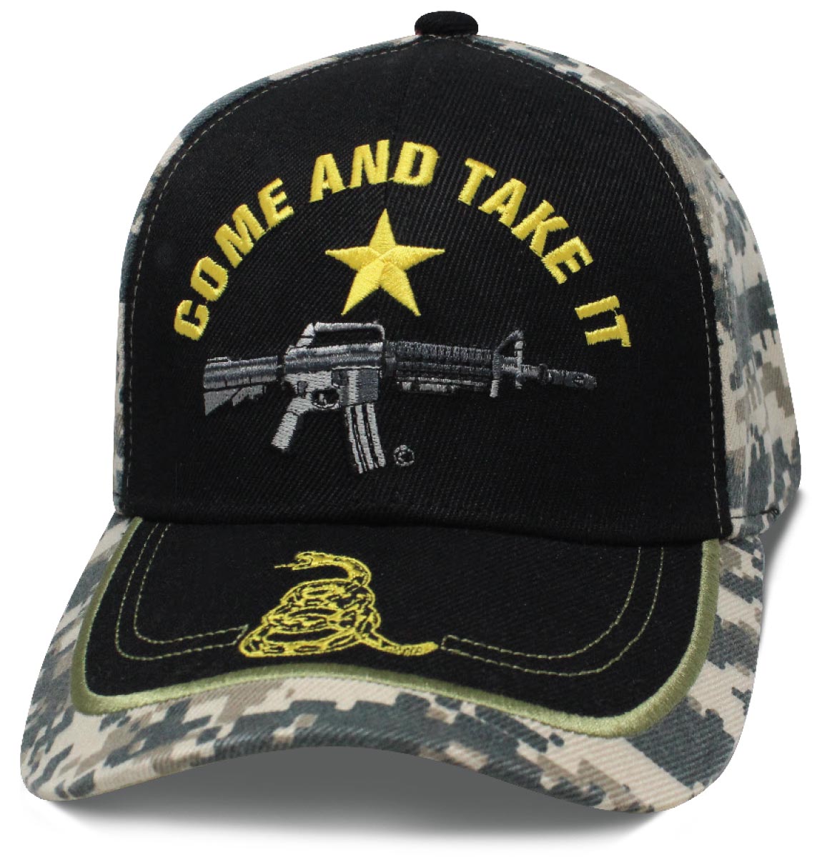 2nd Amendment Come and Take it Black Digital Camo Cap