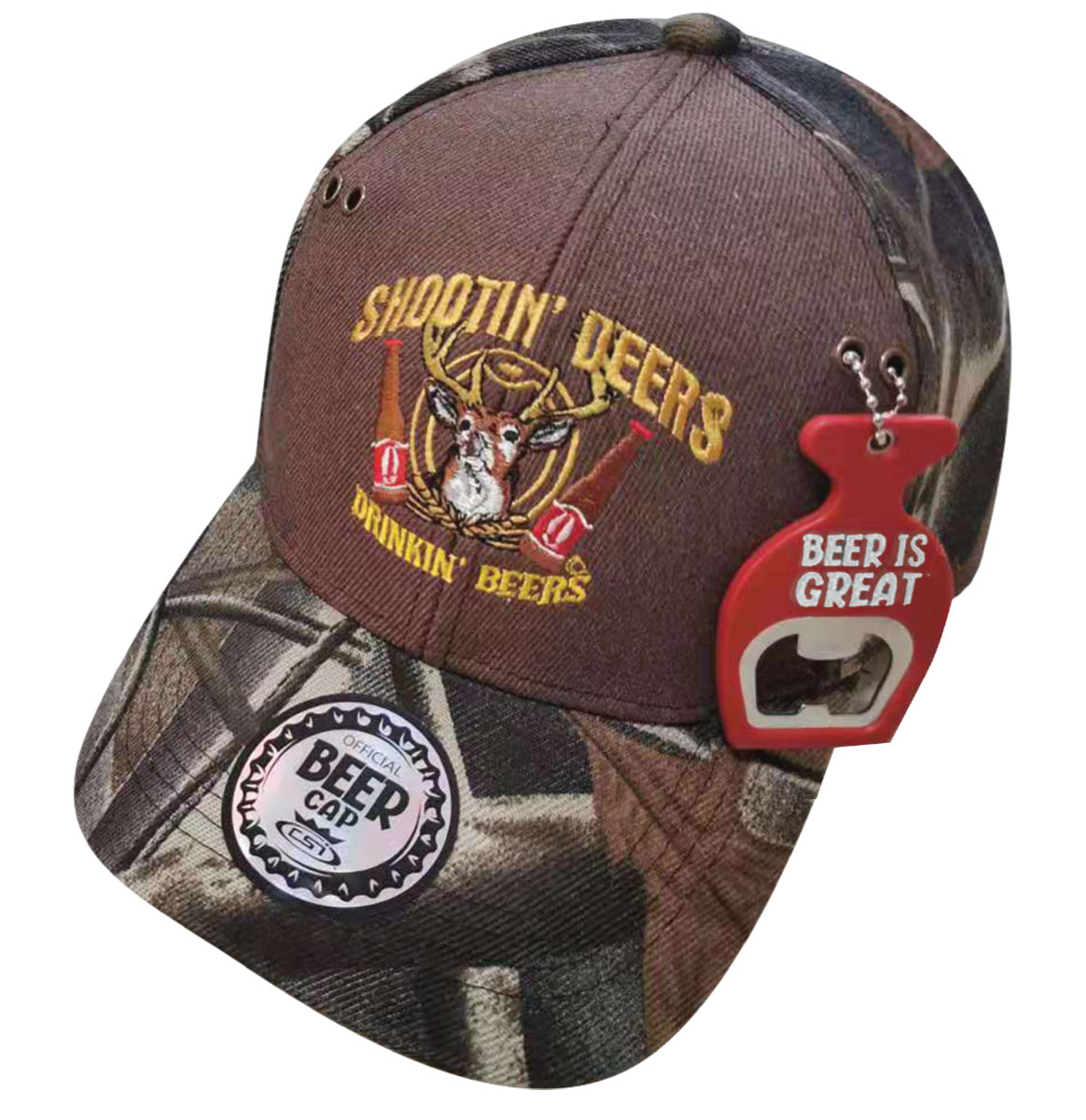 Pop-A-Top 3 Beer is Great Bottle Opener Cap: Shootin' Deers