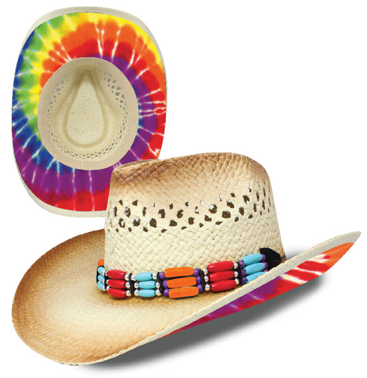 Cowboy Sublimation Straw: Tie Dye