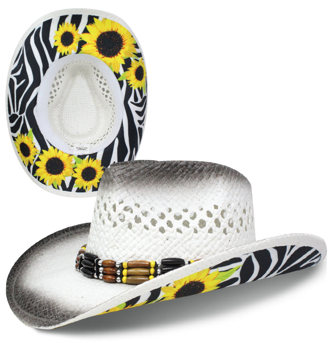 Cowboy Sublimation Straw: Zebra Sunflower