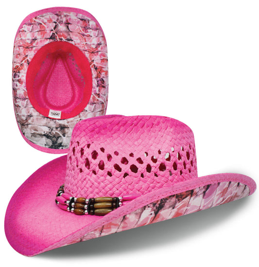 Cowboy Sublimation Straw: Reel Angler® Floridaflage™ Pink