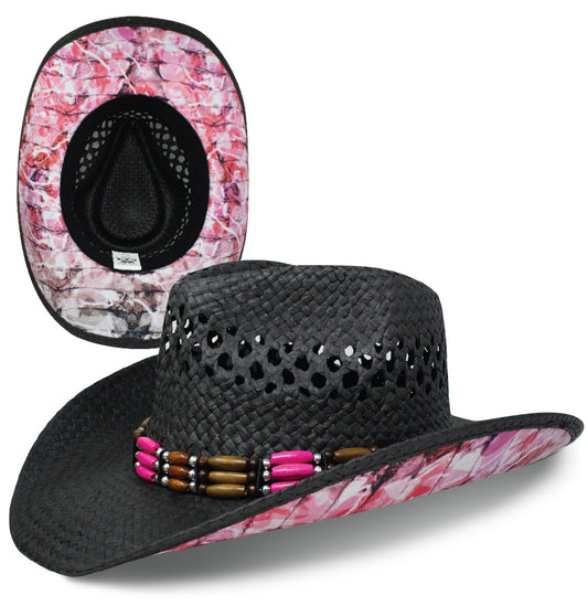 Cowboy Sublimation Straw: Reel Angler® Floridaflage™ Pink Black