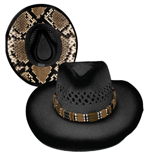 Cowboy Sublimation Straw: Slither Black