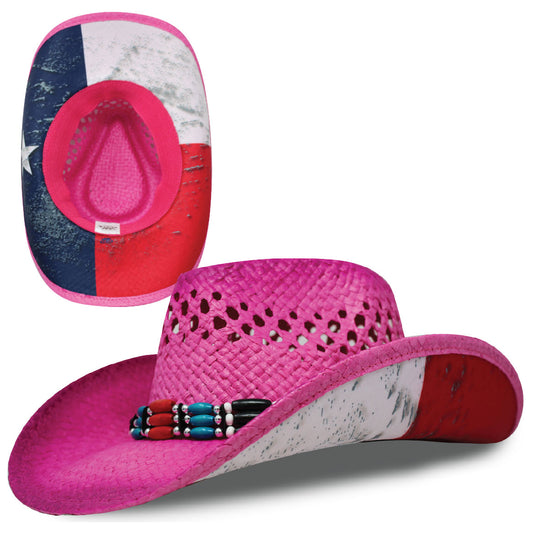 Cowboy Sublimation Straw: Texas Pink