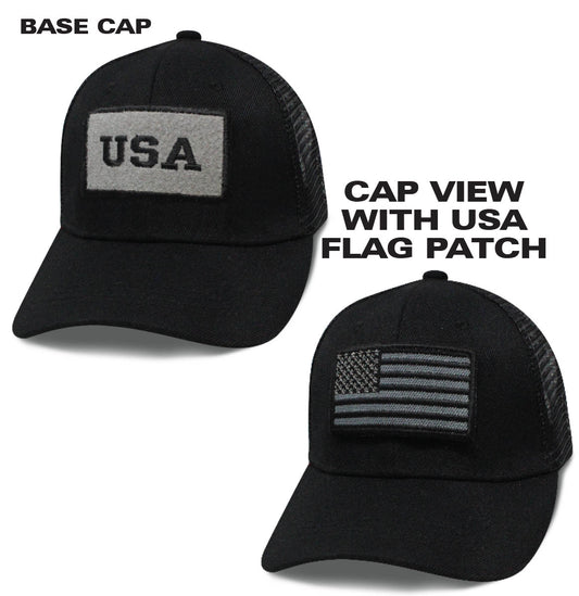 Black USA Patch Cap