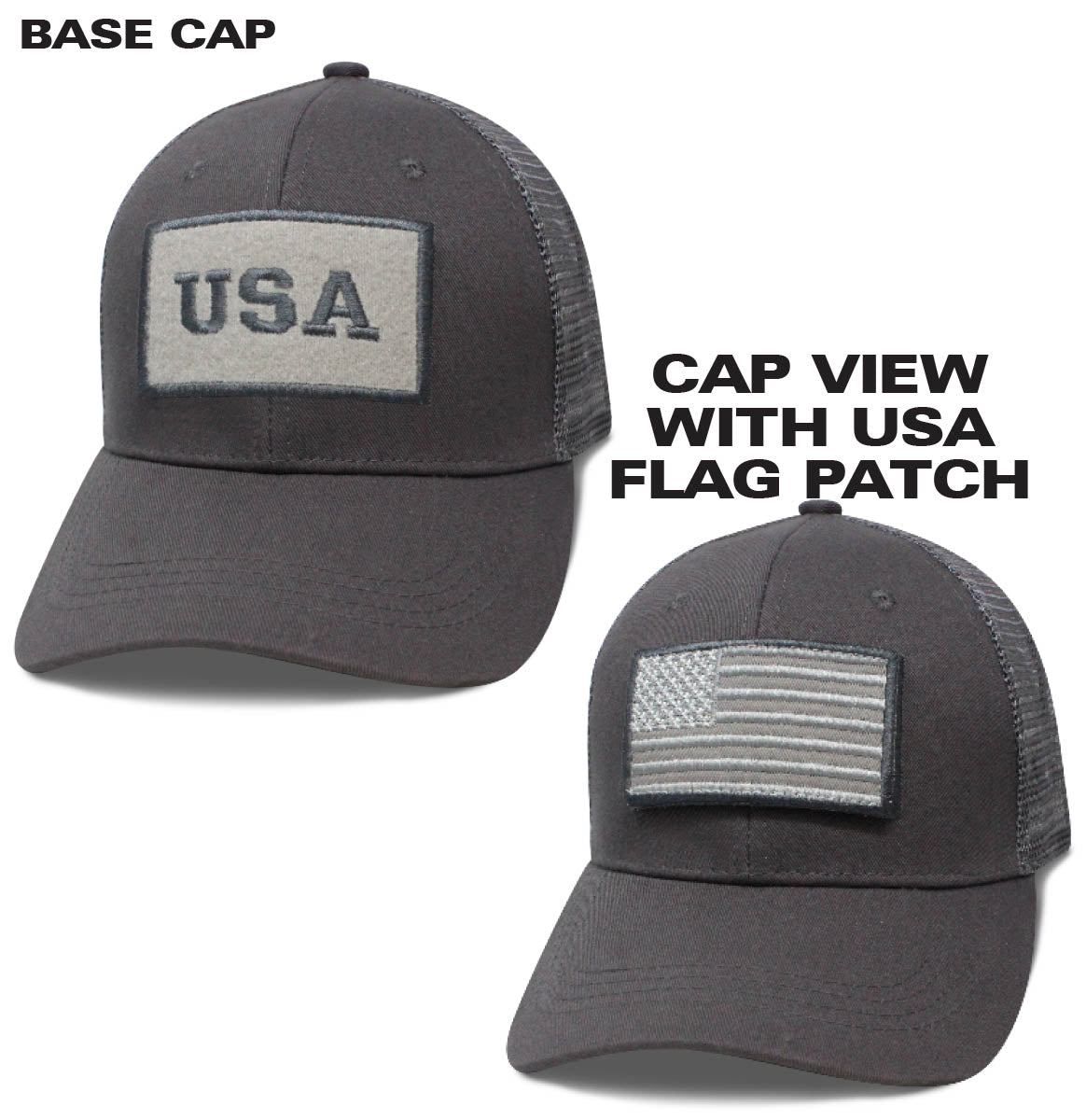 Gray USA Patch Cap